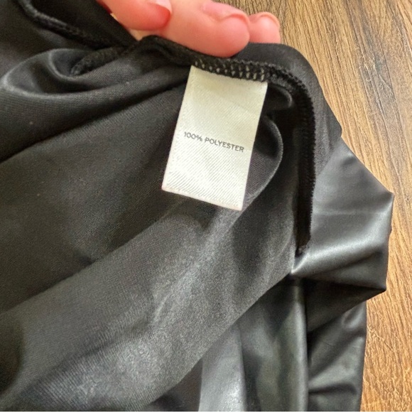 Leith Black Leather Sleeveless Top Zipper Back Closure Size Small - Picture 5 of 8